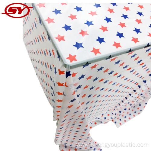 disposable PEVA stars custom party table cover